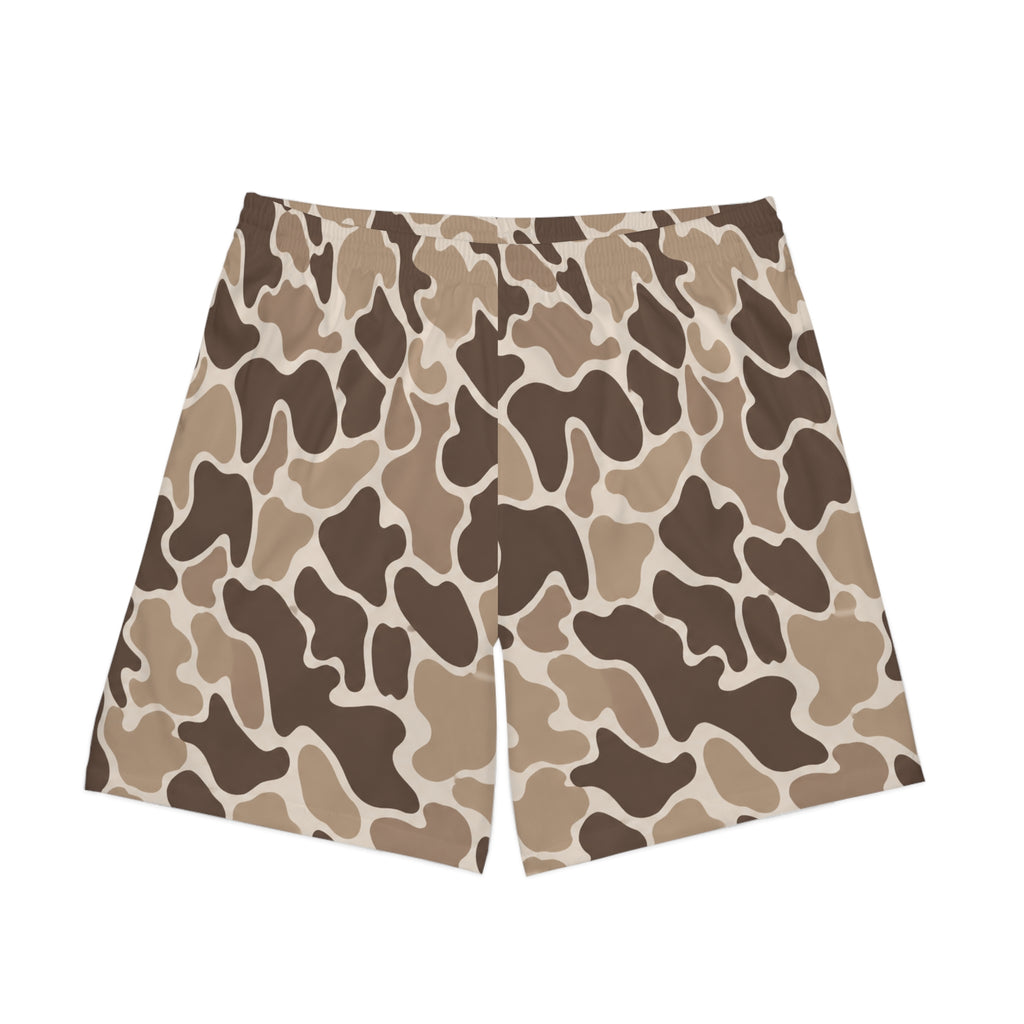 Desert Camo Beach Shorts — Men's Elastic Swim Trunks
