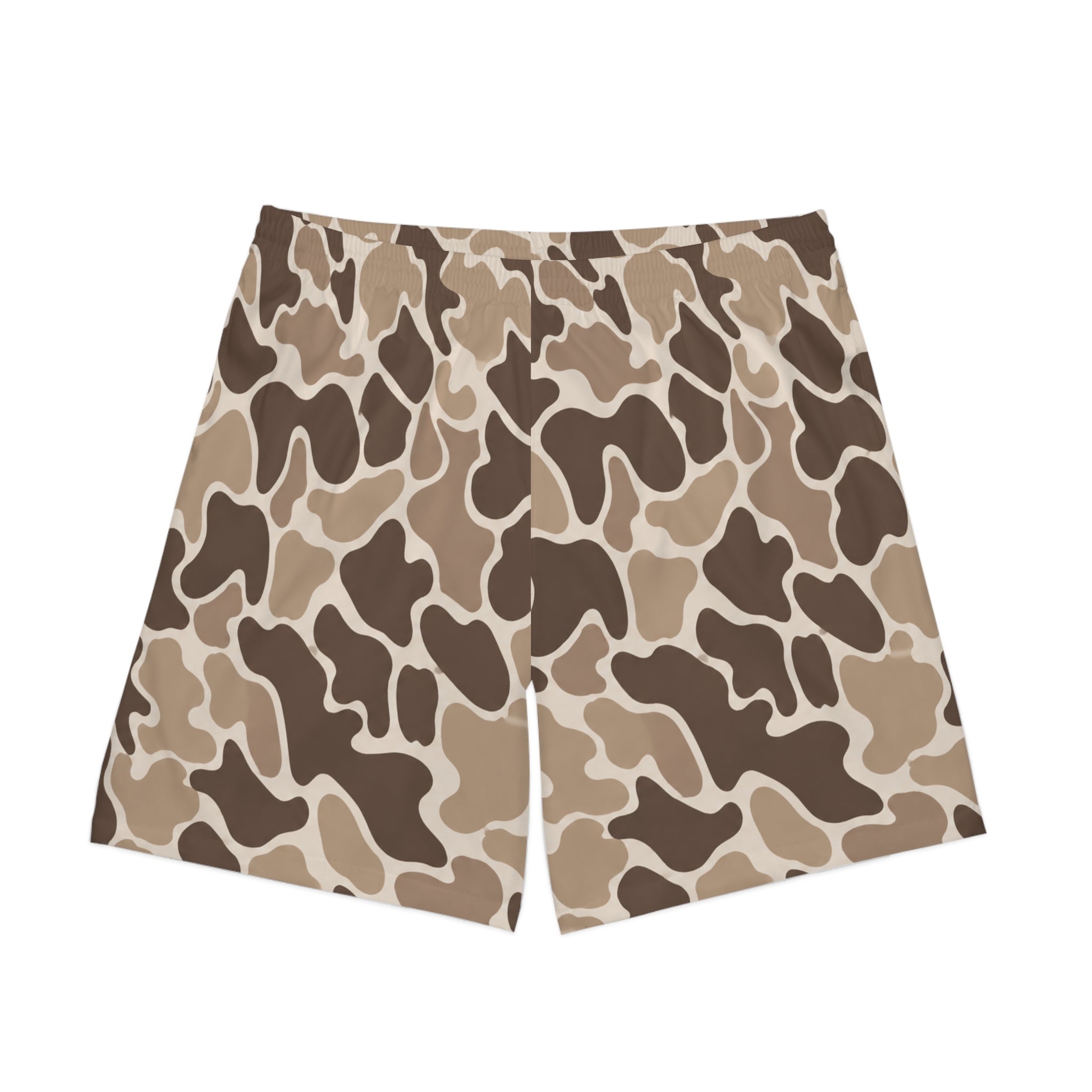 Desert Camo Beach Shorts — Men's Elastic Swim Trunks