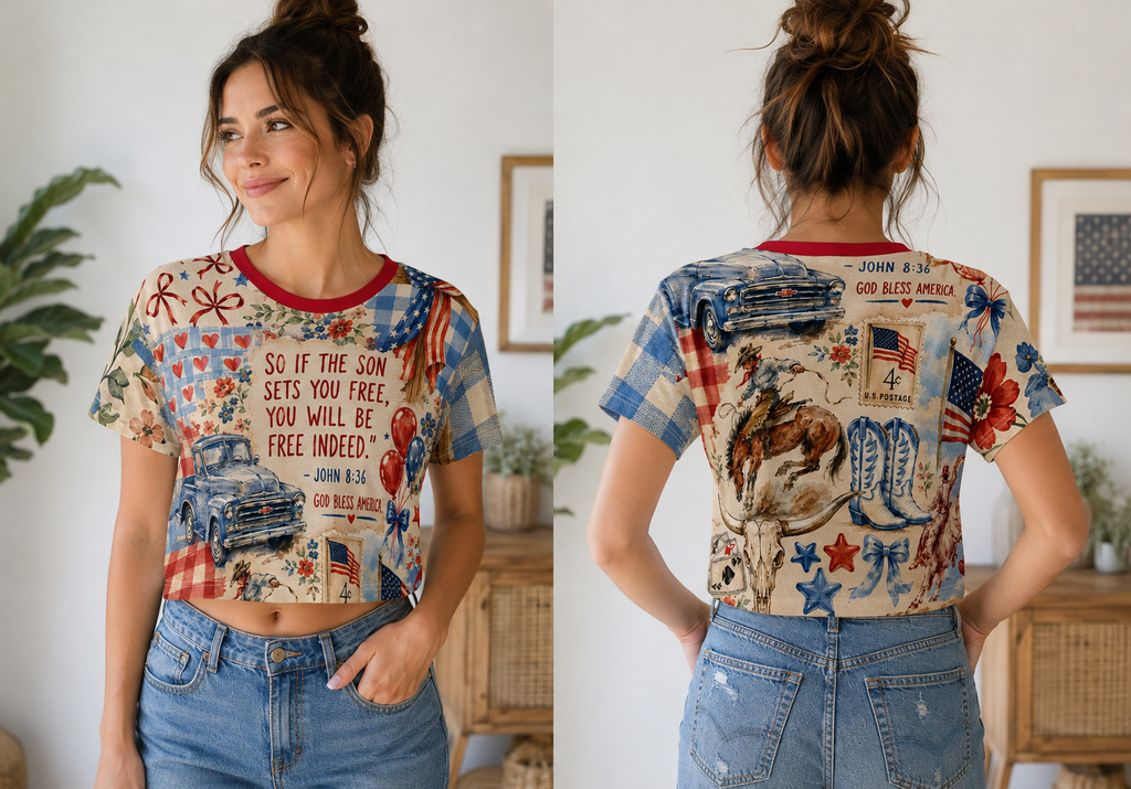 Fourth of July Crop Tee