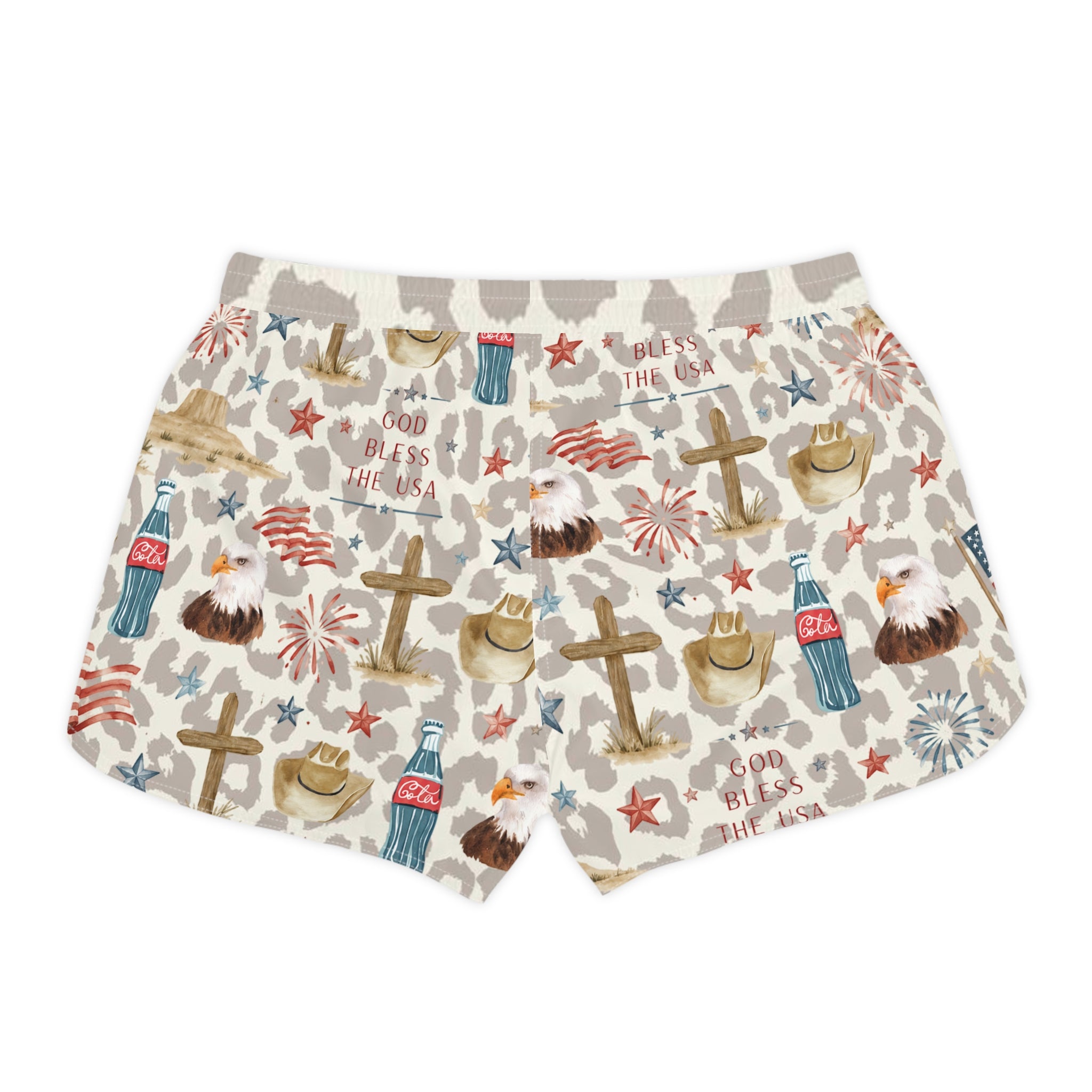 Patriotic Watercolor All-Over Print Women's Casual Shorts